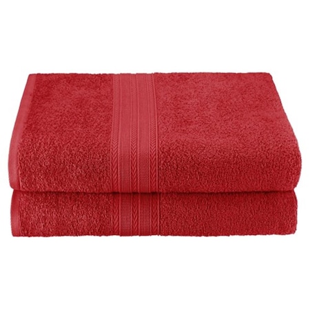 Superior Superior EF-BSHEET CB Eco-Friendly 100 Percent Ringspun Cotton Bath Sheet Towel Set - Cranberry; 2 Pieces EF-BSHEET CB